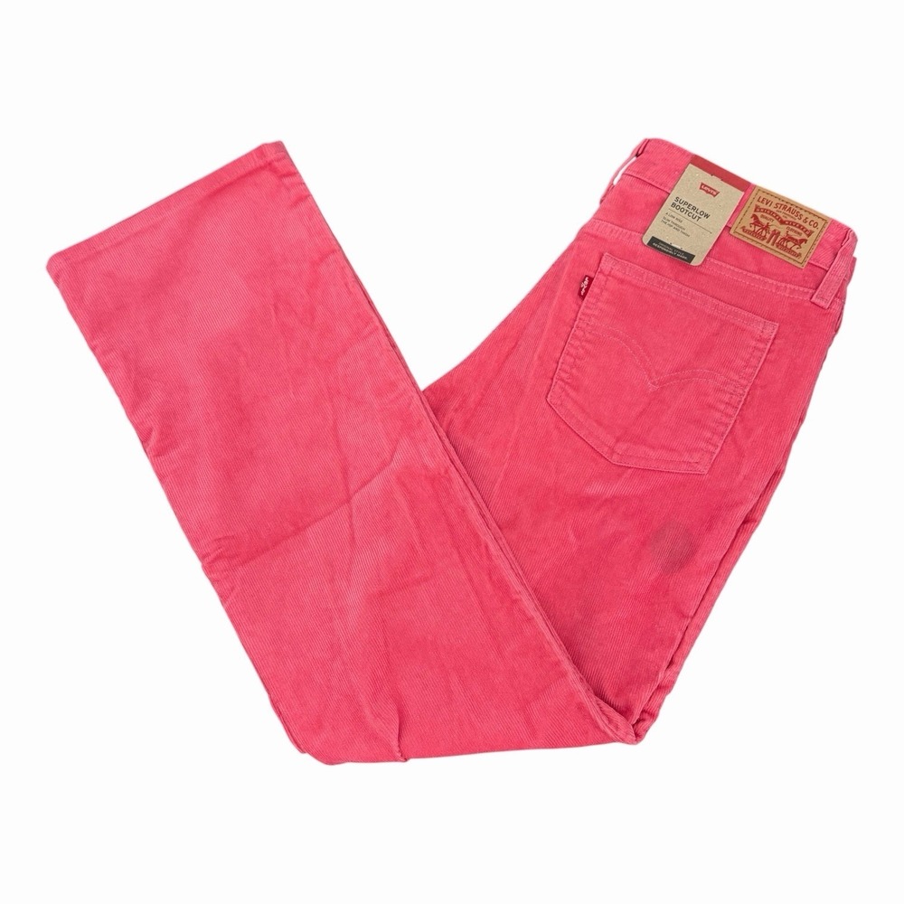 Levi's Pants Womens 30 Fit: 32 Pink Corduroy Superlow Boot Low Rise Bootcut